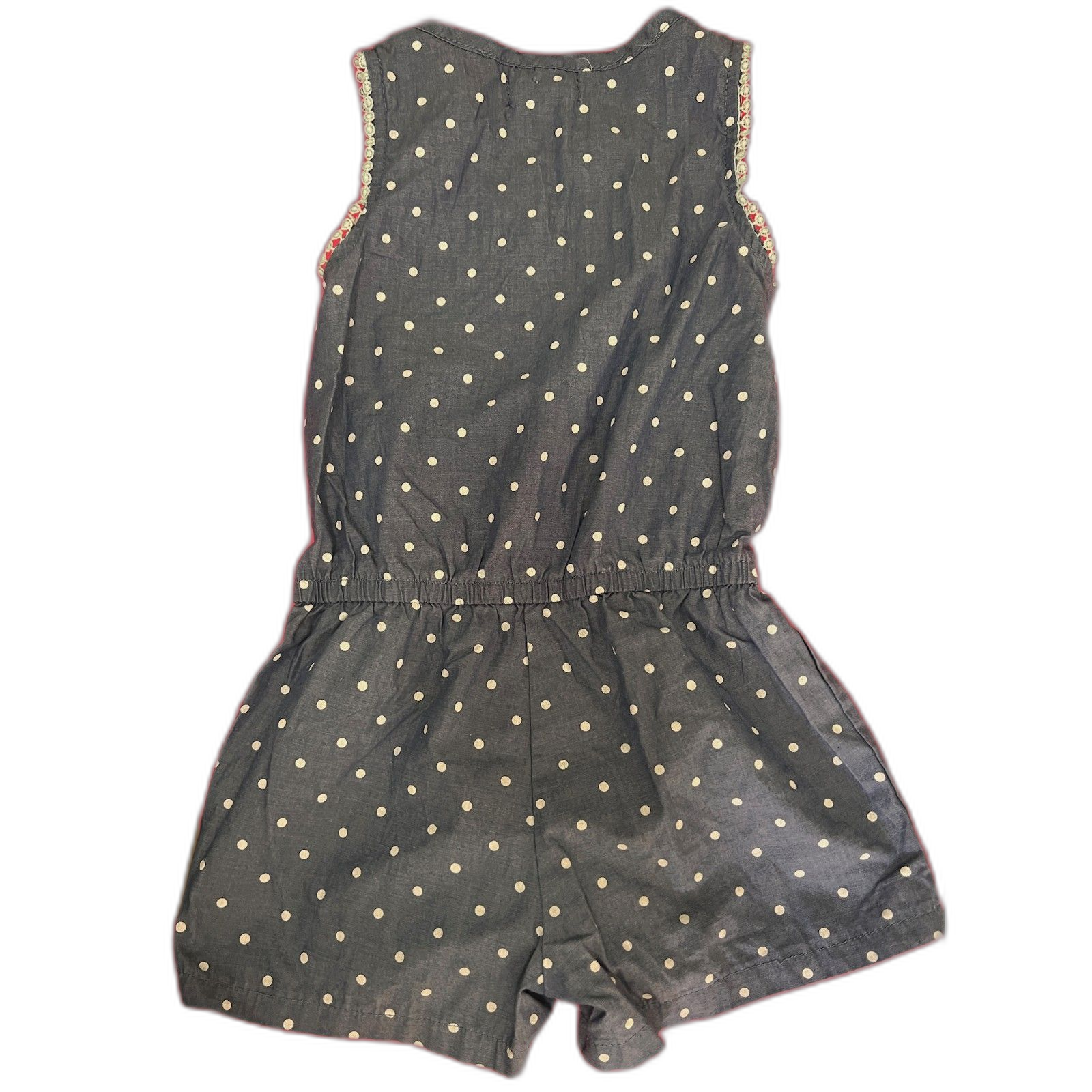 U.S. Polo Assn. Girls Polka Dot Romper Size 5 Navy Sleeveless One Piece